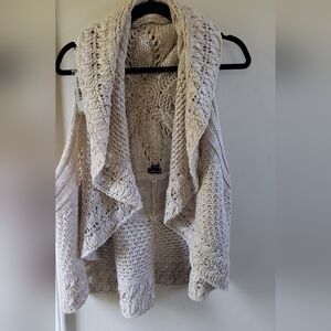 Beige Waterfall, soft open, cardigan, size extra large, New Directions